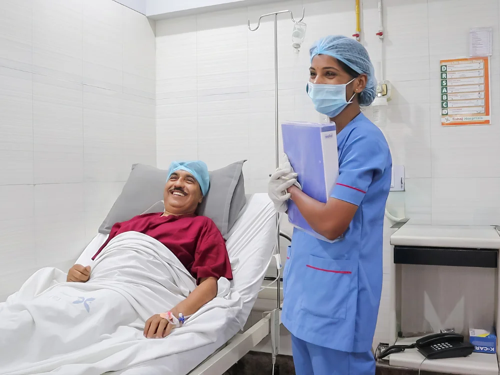happy patient of Sahaj hospital indore